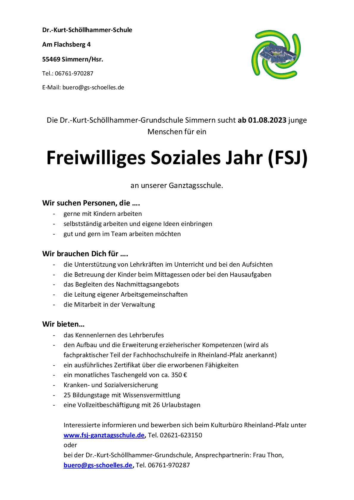 Wir suchen FSJler*innen